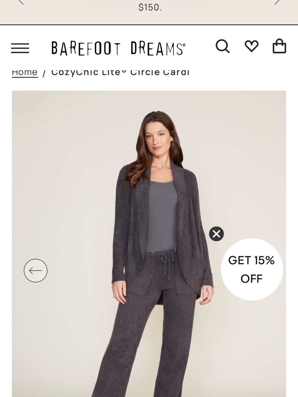 Barefoot Dreams CozyChic Lite Circle Cardigan Open-Front